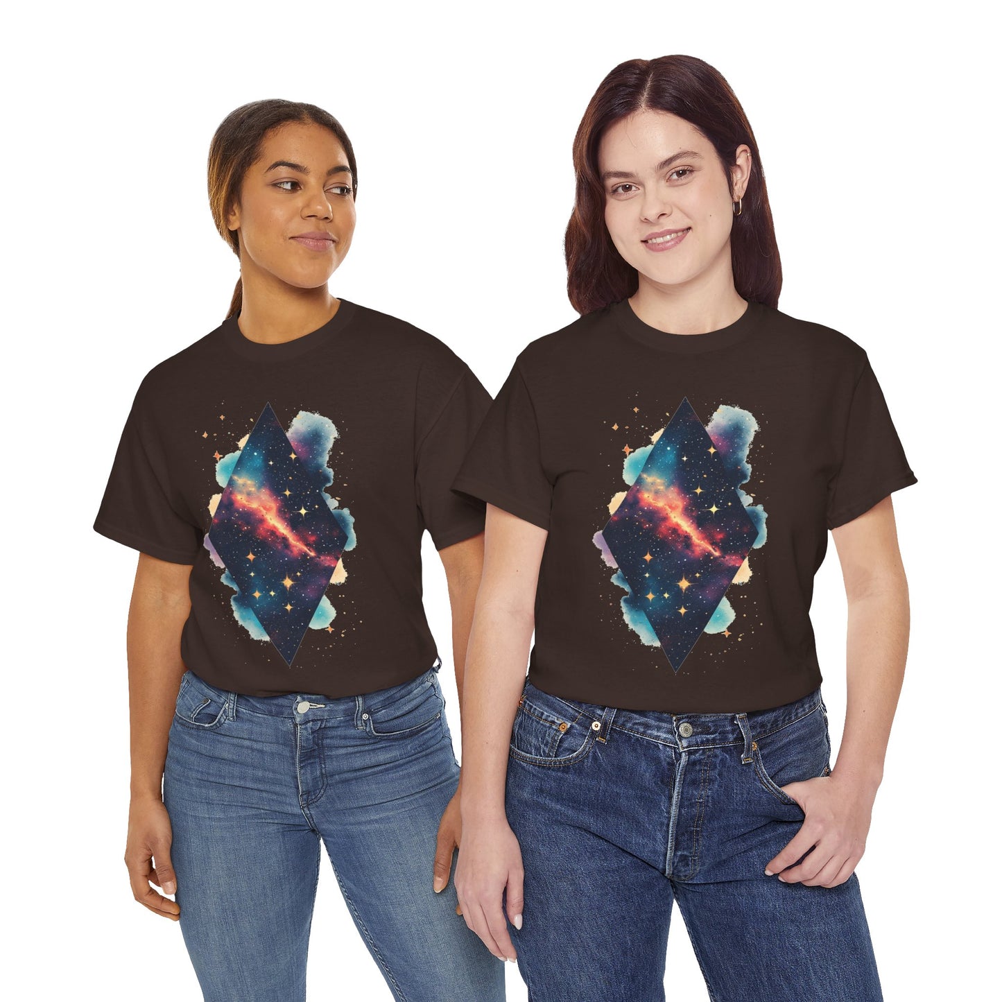 Diamond Galaxy Nebula Art Graphic Tee Shirt *Multiple Colors*