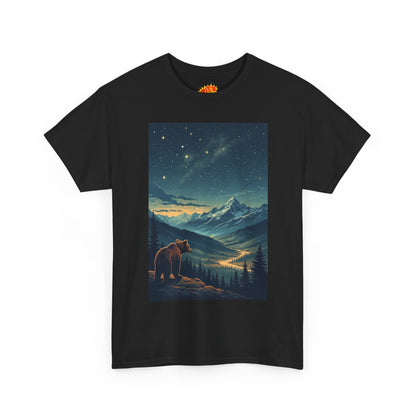 Mountain Bear Aurora Scene T-Shirt