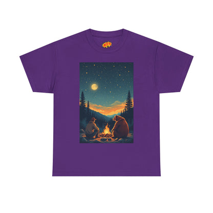 Mountain Man w/ Brown Bear Campfire Scene T-Shirt