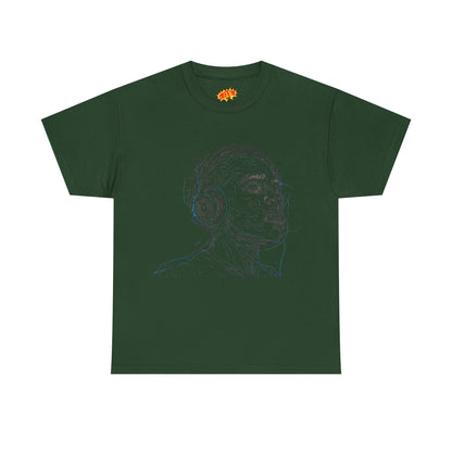 Line Drawing Portrait Graphic Music Art Tee Shirt