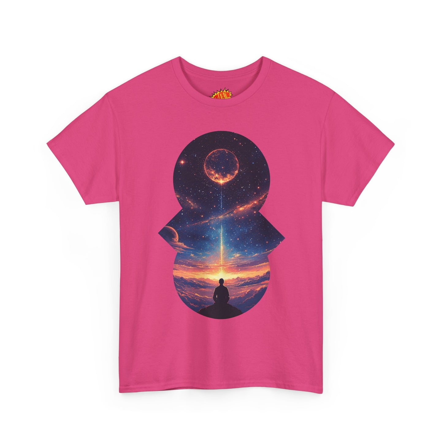 Cosmic Meditation w/Planet Space Graphic Art Tee Shirt *Multiple Colors*