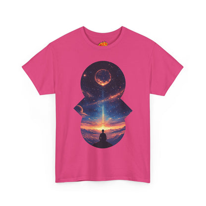 Cosmic Meditation w/Planet Space Graphic Art Tee Shirt