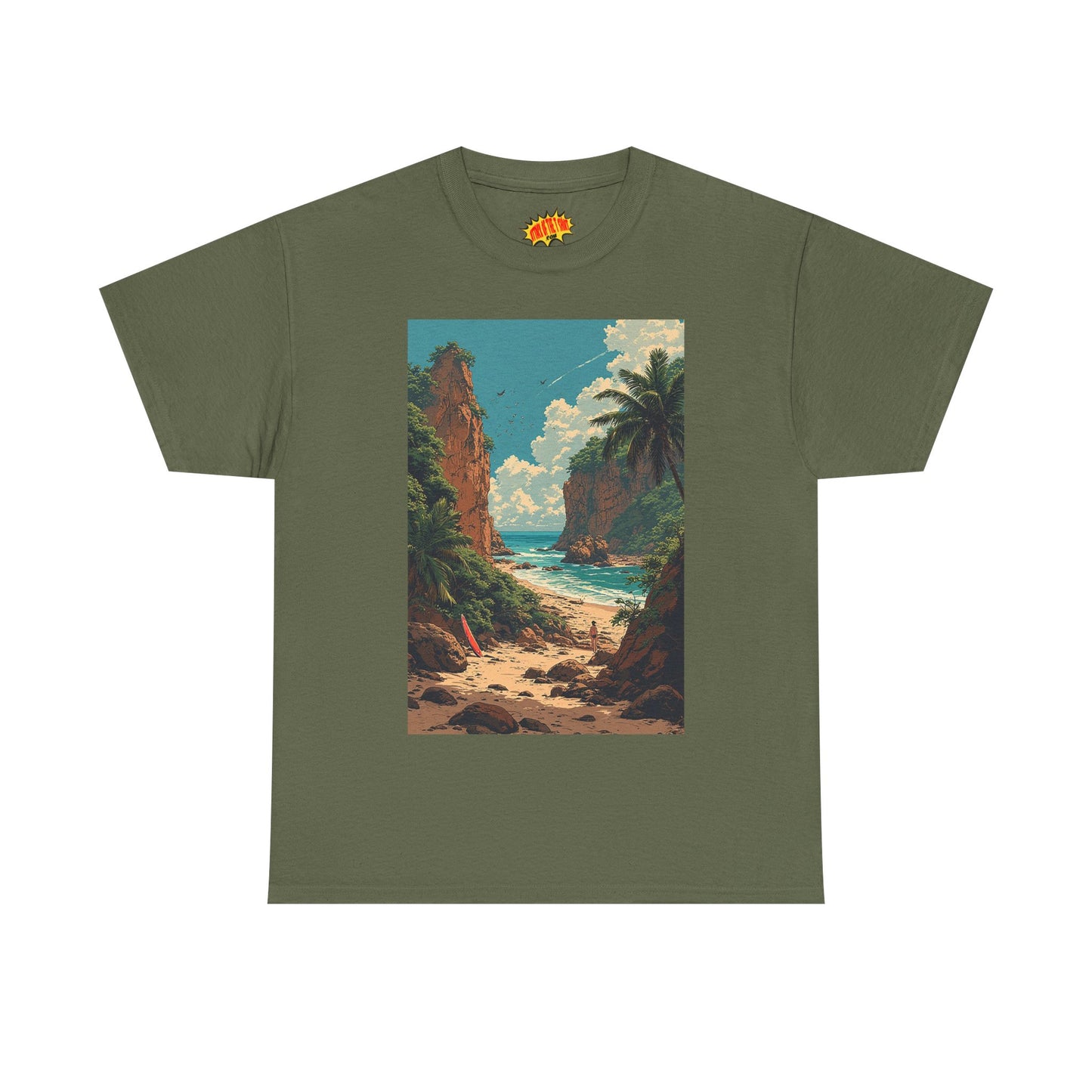 Modern Style Tropical Cliffs Scene T-Shirt *Multiple Colors*