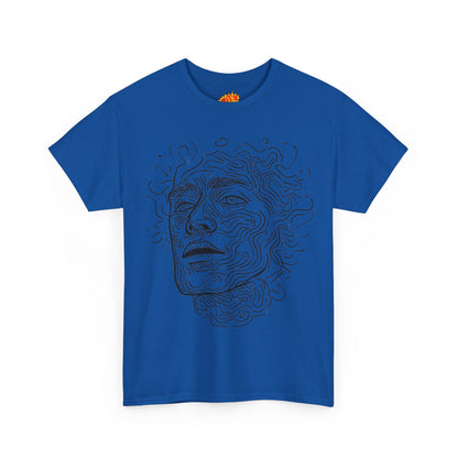Human Face Line Drawing Portrait Graphic Art Tee Shirt