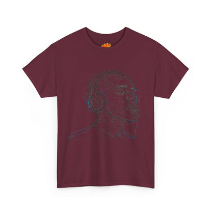 Line Drawing Portrait Graphic Music Art Tee Shirt