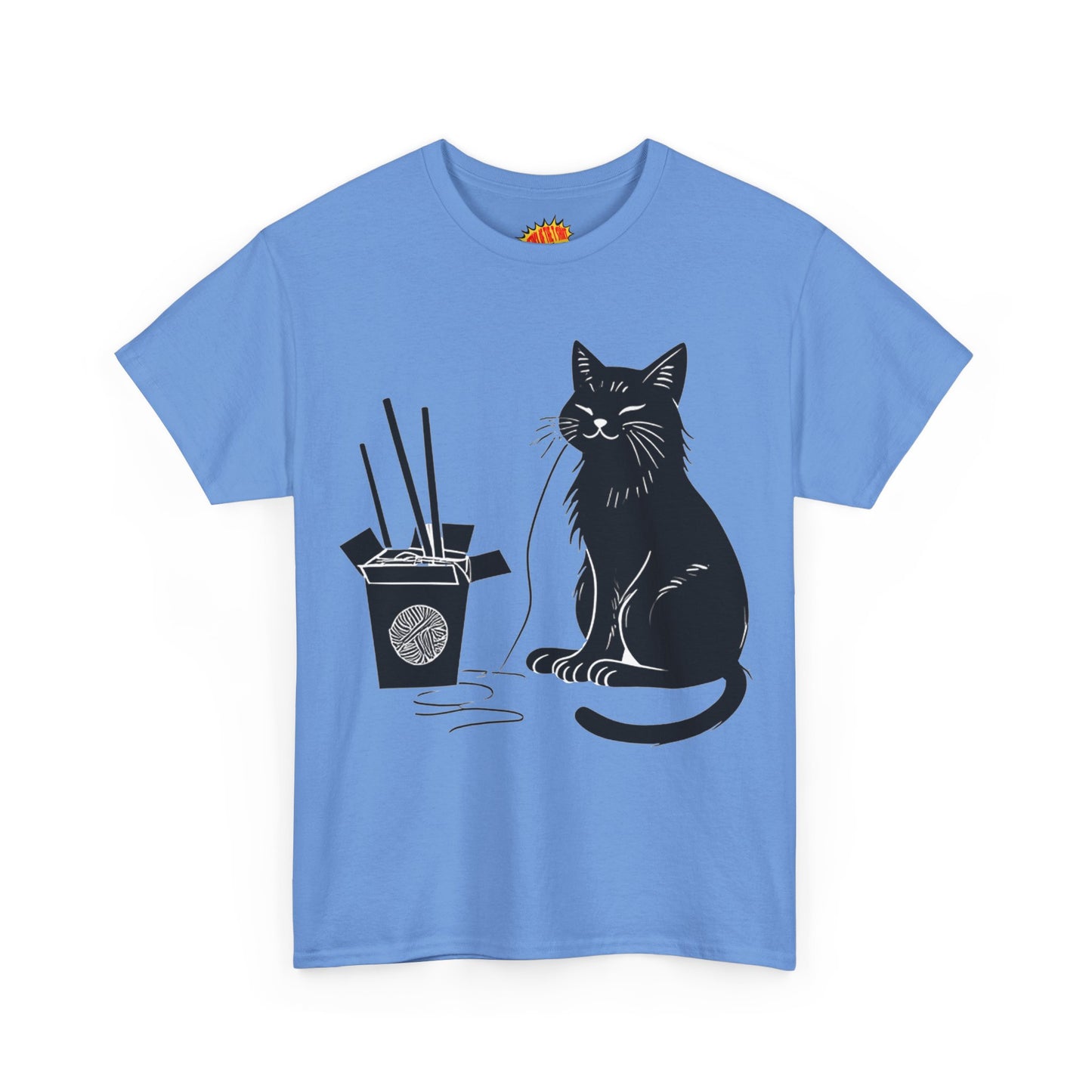 Black Cat w/Takeout Yarn Art Tee Shirt *Multiple Colors*