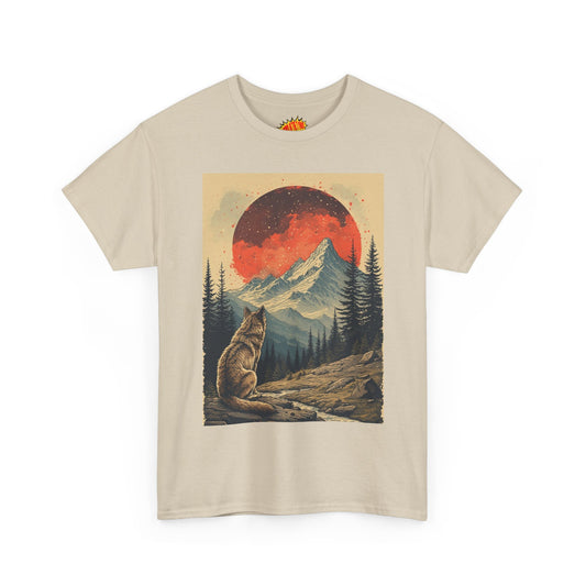 Wolf with Red Moon Vintage T-Shirt *Multiple Colors*