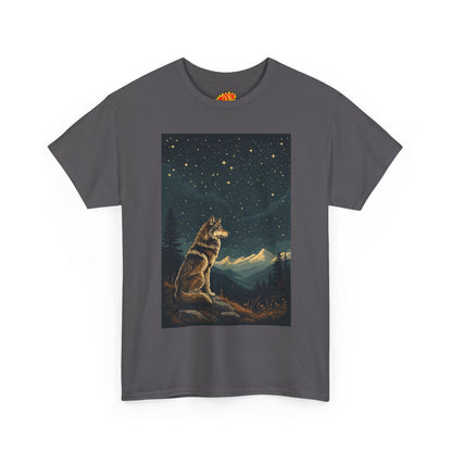Mountain Wolf with Starry Night T-Shirt