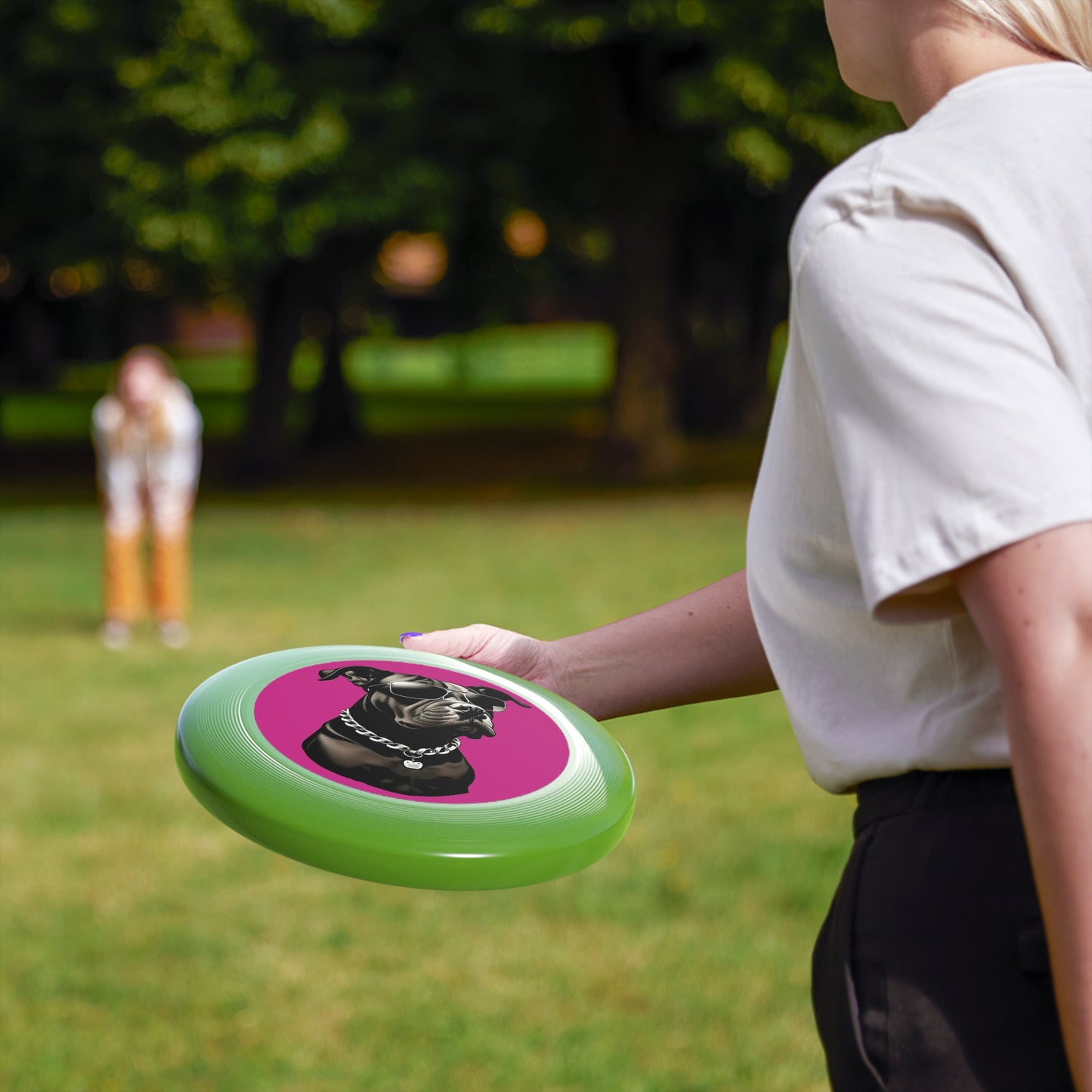 Dog with Sunglasses Frisbee