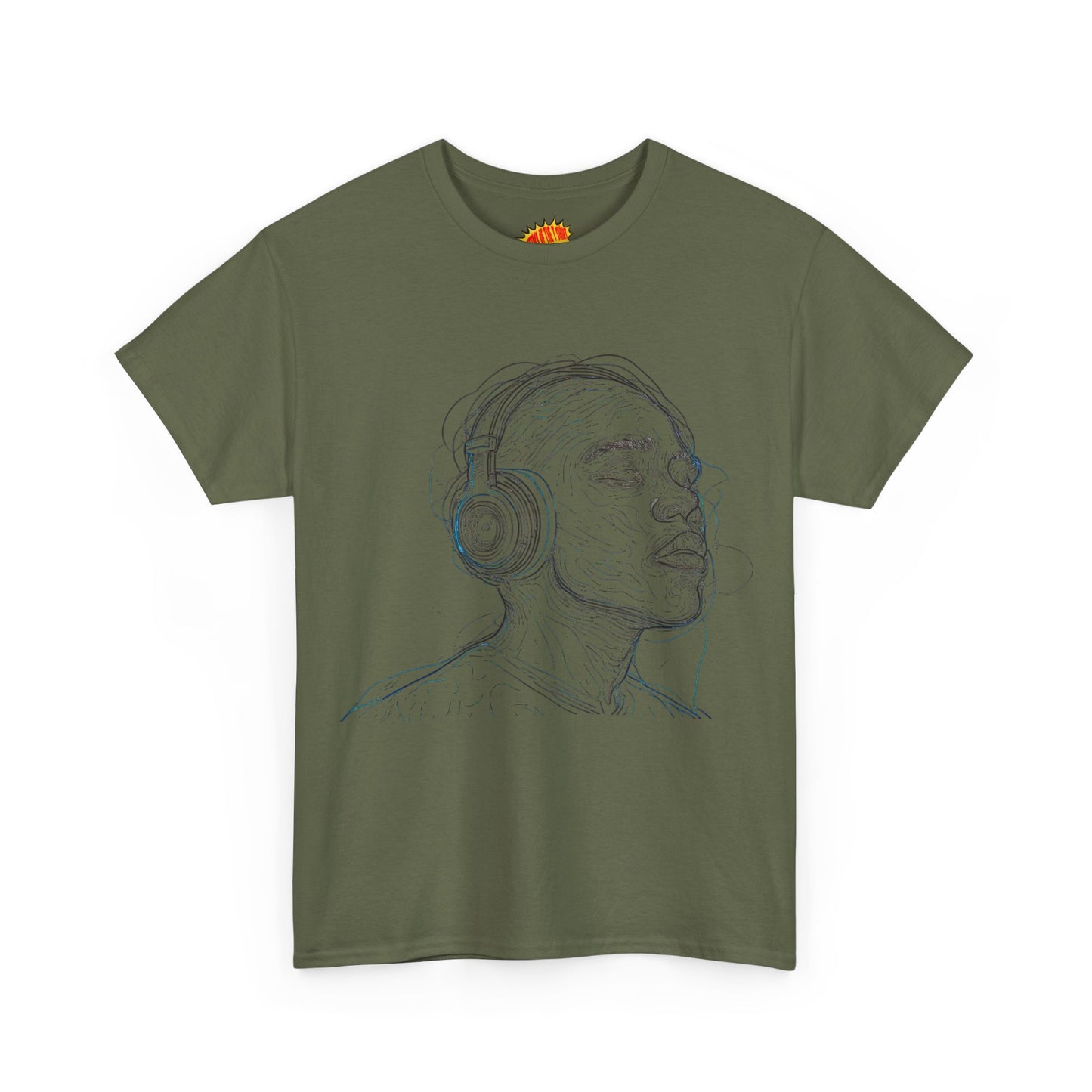 Line Drawing Portrait Graphic Music Art Tee Shirt *Multiple Colors*