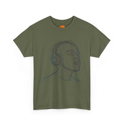 Line Drawing Portrait Graphic Music Art Tee Shirt