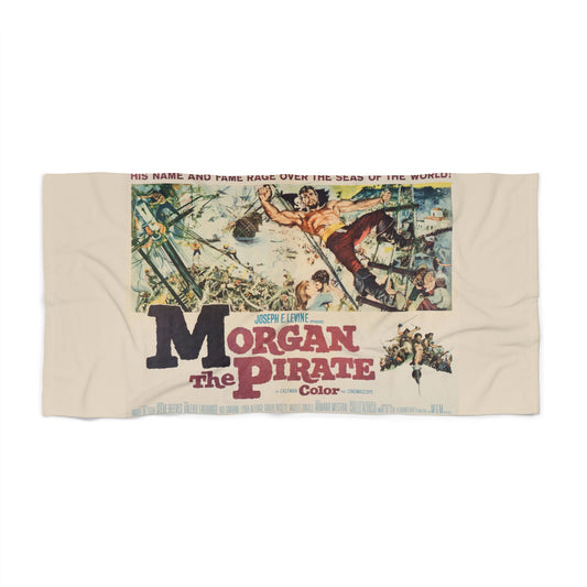 Morgan the Pirate Vintage Movie Poster Beach Towel | Retro Movie Art Towel