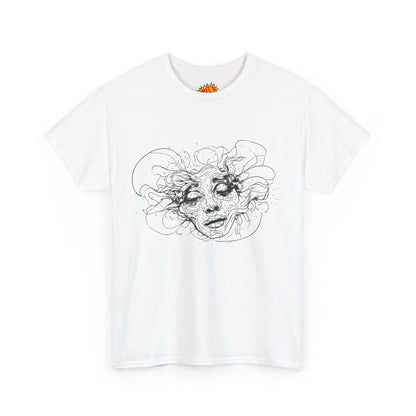 Abstract Face Line Drawing Graphic Art Tee Shirt