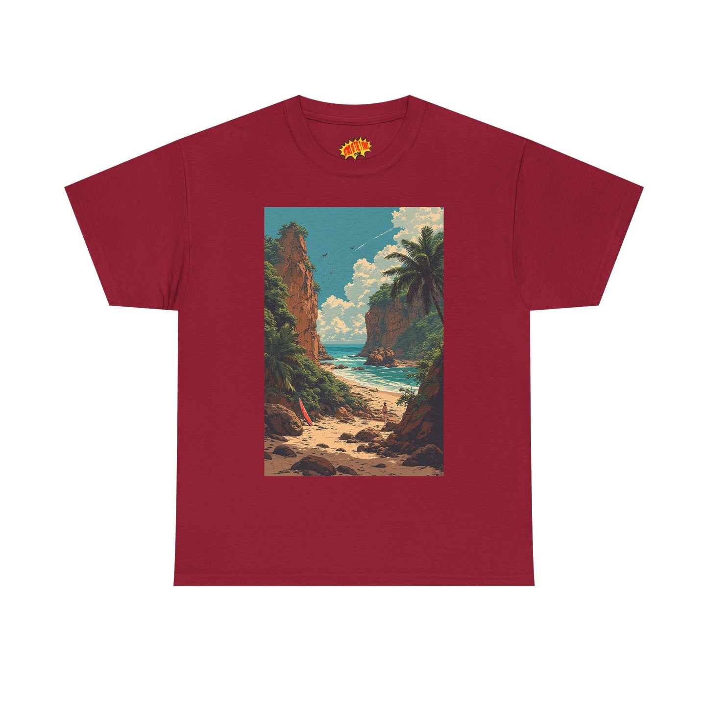 Modern Style Tropical Cliffs Scene T-Shirt *Multiple Colors*