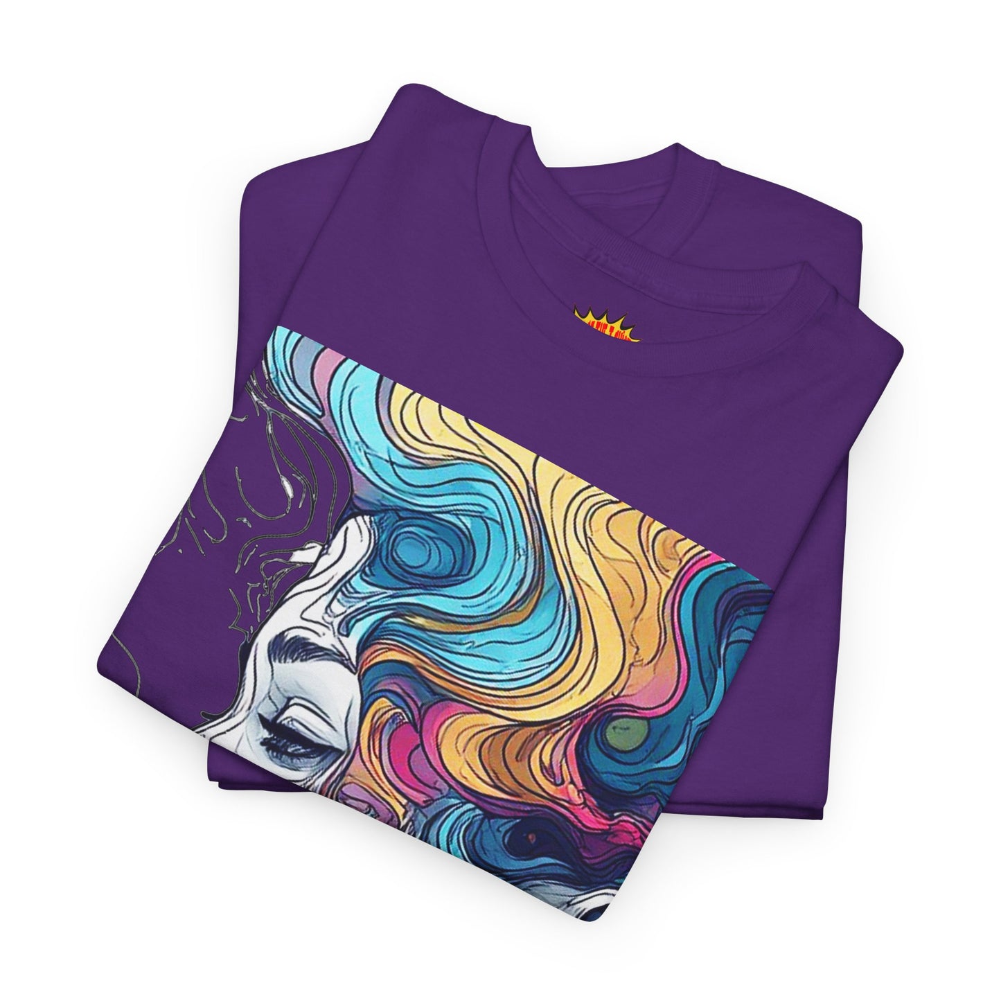 Face w/Color Hair Graphic Art Tee Shirt *Multiple Colors*