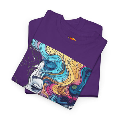 Face w/Color Hair Graphic Art Tee Shirt