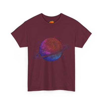 Space Art Ringed Planet Graphic Tee Shirt