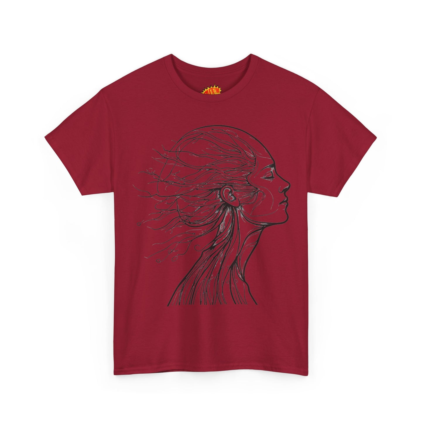 Flowing Line Drawing Face Graphic Art Tee Shirt *Multiple Colors*