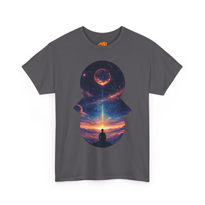 Cosmic Meditation w/Planet Space Graphic Art Tee Shirt