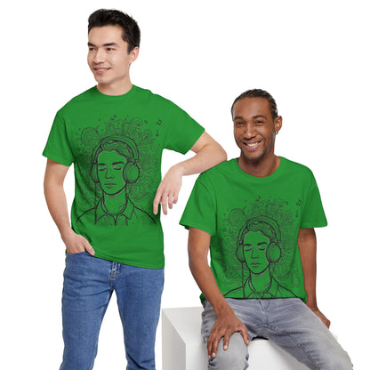 Line Drawing Portrait Graphic Music Art Tee Shirt