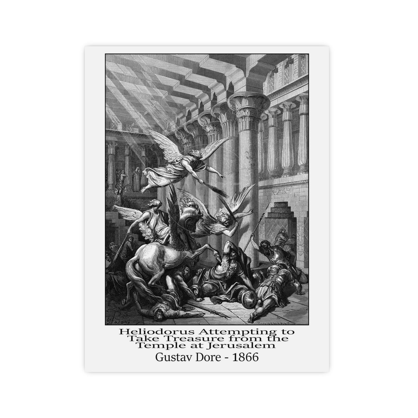 Heliodorus Warrior Angel Print - Gustav Dore, 1866