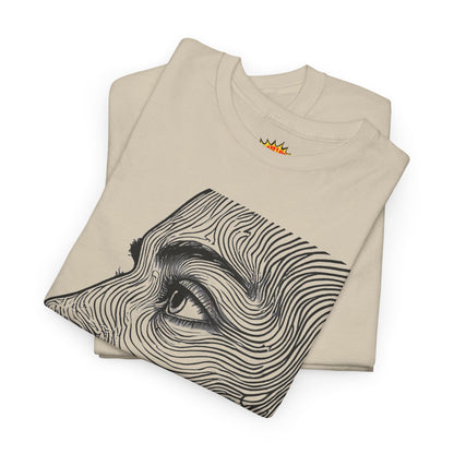 Human Face Profile Line Drawing Graphic Art Tee Shirt