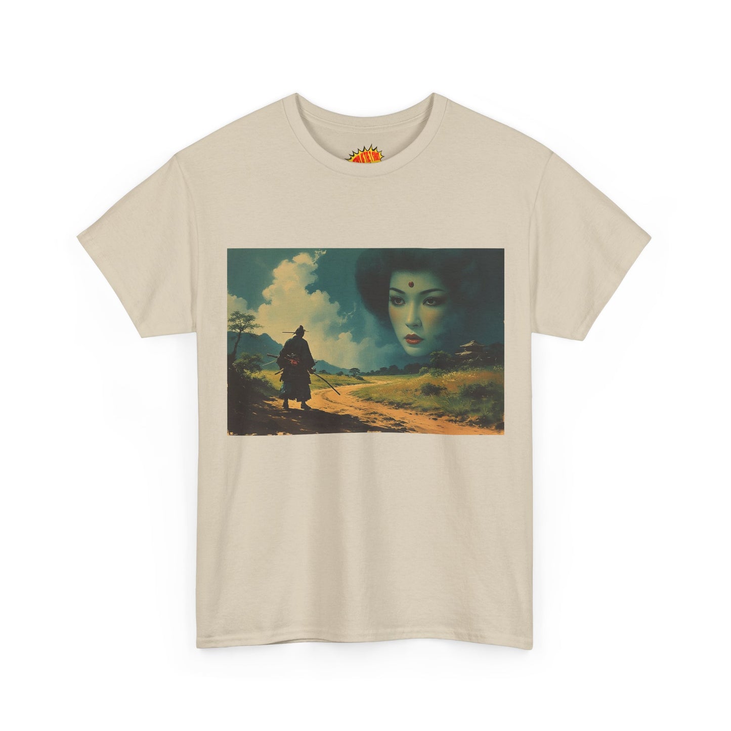 Walking Samurai w/Sky Geisha Woman T-Shirt *Multiple Colors*