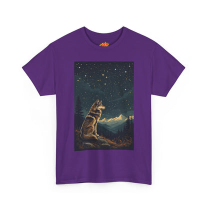 Mountain Wolf with Starry Night T-Shirt