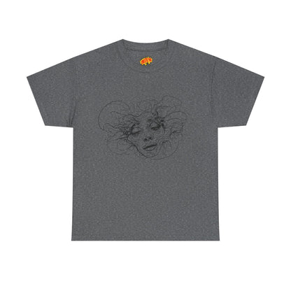 Abstract Face Line Drawing Graphic Art Tee Shirt