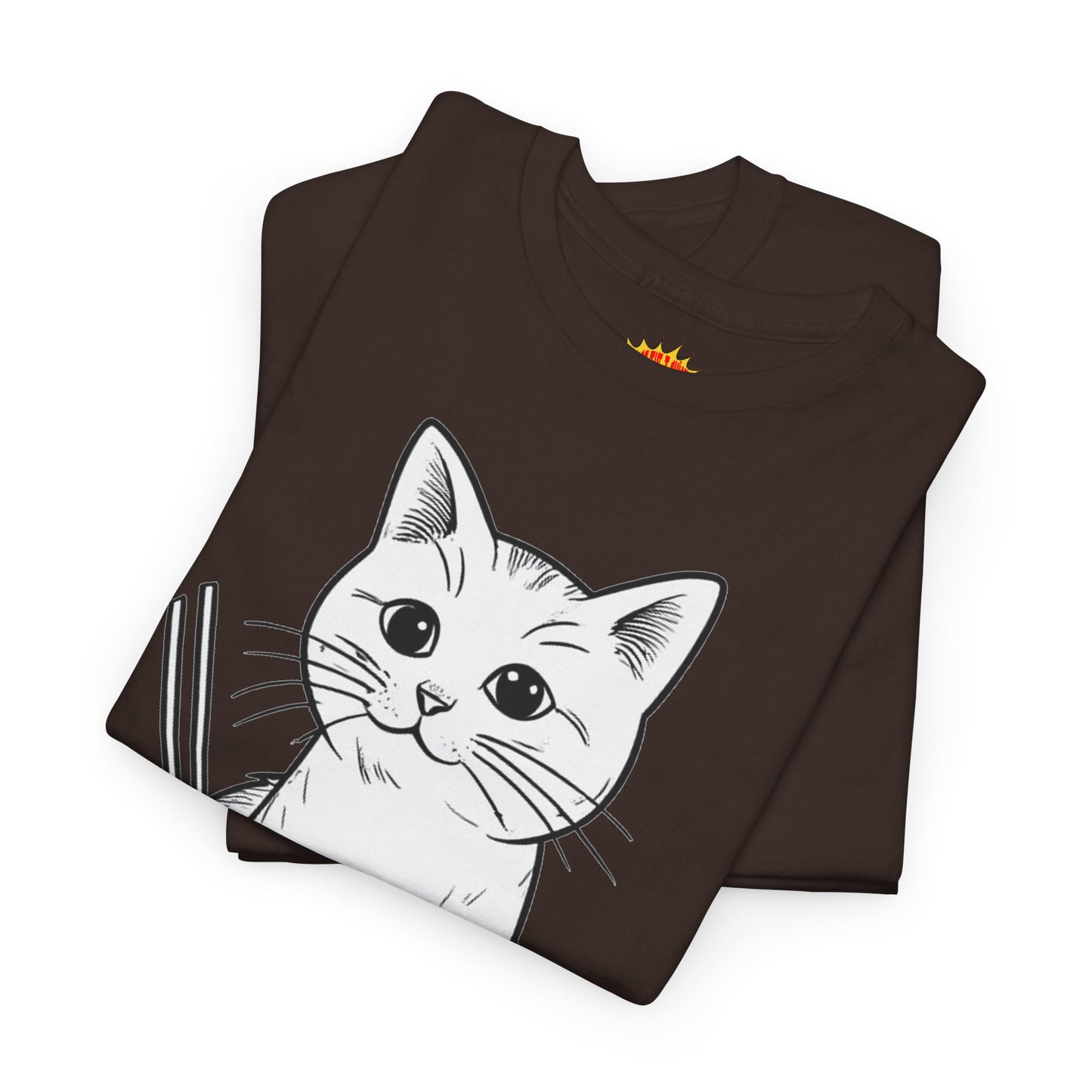 White Cat w/Yarn Ball Art Tee Shirt *Multiple Colors*