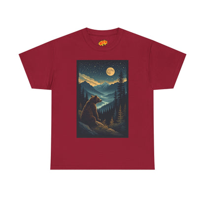 Sitting Grizzly Bear Full Moon Scene T-Shirt
