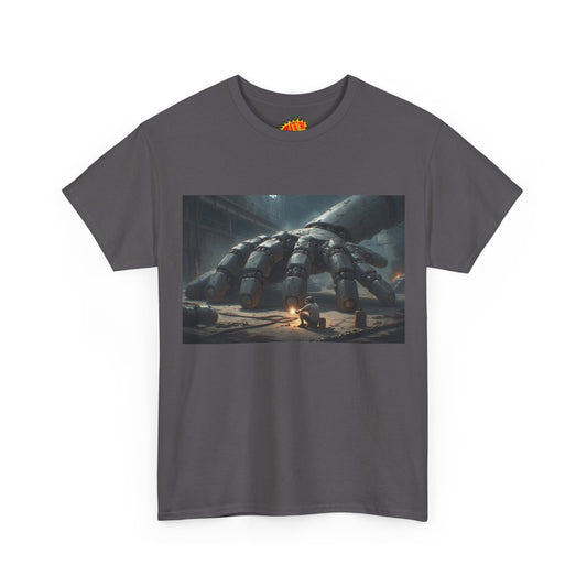 Anime Robot Workshop w/Worker & Mech Scene T-Shirt *Multiple Colors*
