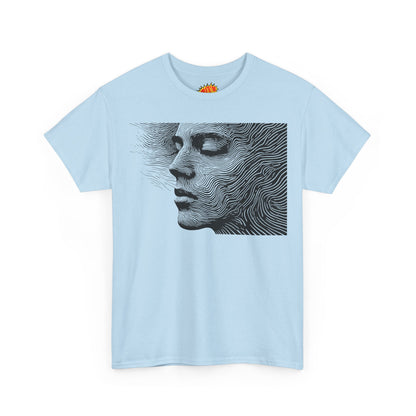 Face Line Drawing Portrait Graphic Art Tee Shirt