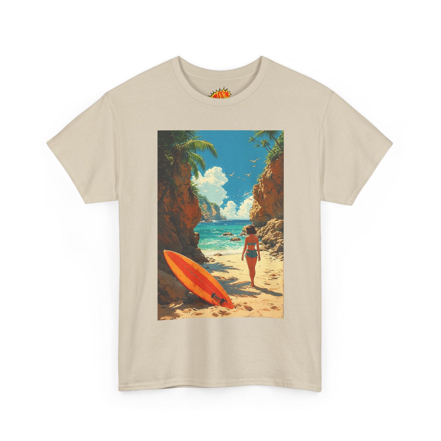 Modern Style Tropical Beach Scene T-Shirt *Multiple Colors*