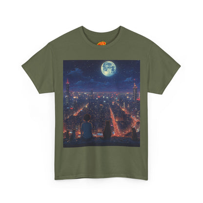 Anime City Neon Night Scene w/Cats T-Shirt