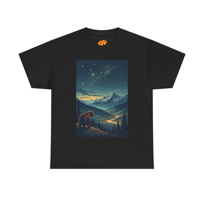 Mountain Bear Aurora Scene T-Shirt