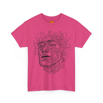 Human Face Line Drawing Portrait Graphic Art Tee Shirt