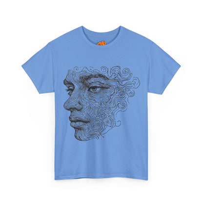 Human Face Silhouette Line Drawing Graphic Art Tee Shirt