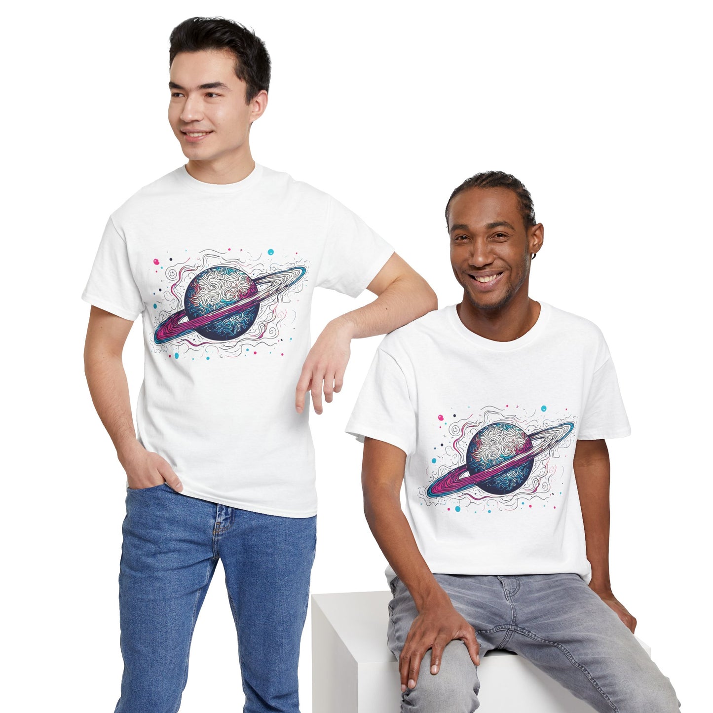 Ringed Planet Space Art Graphic Tee Shirt *Multiple Colors*