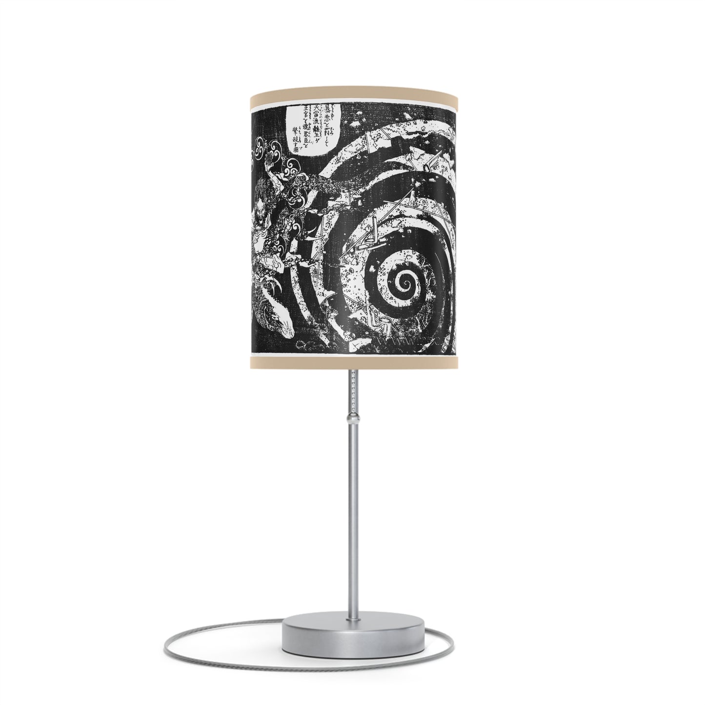 Destruction by Hokusai Japanese Woodcut Lamp