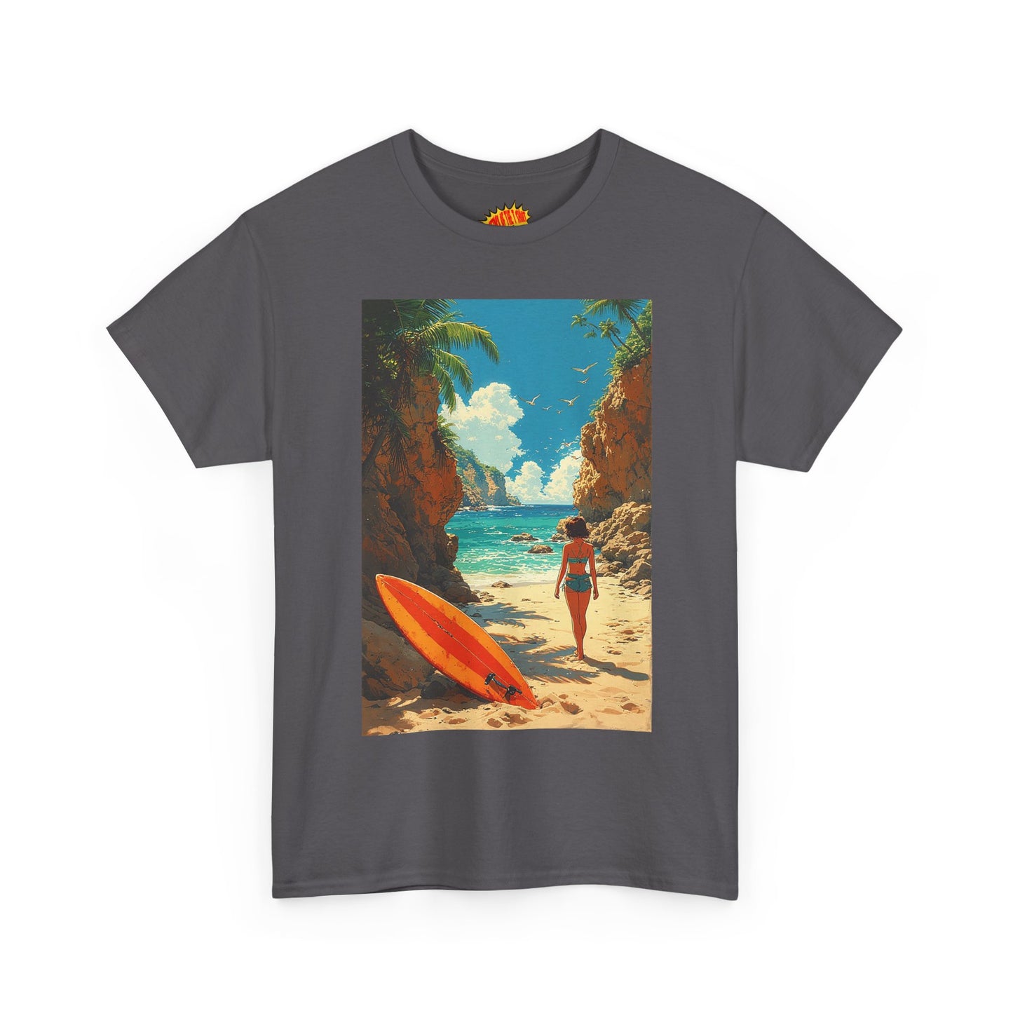 Modern Style Tropical Beach Scene T-Shirt *Multiple Colors*