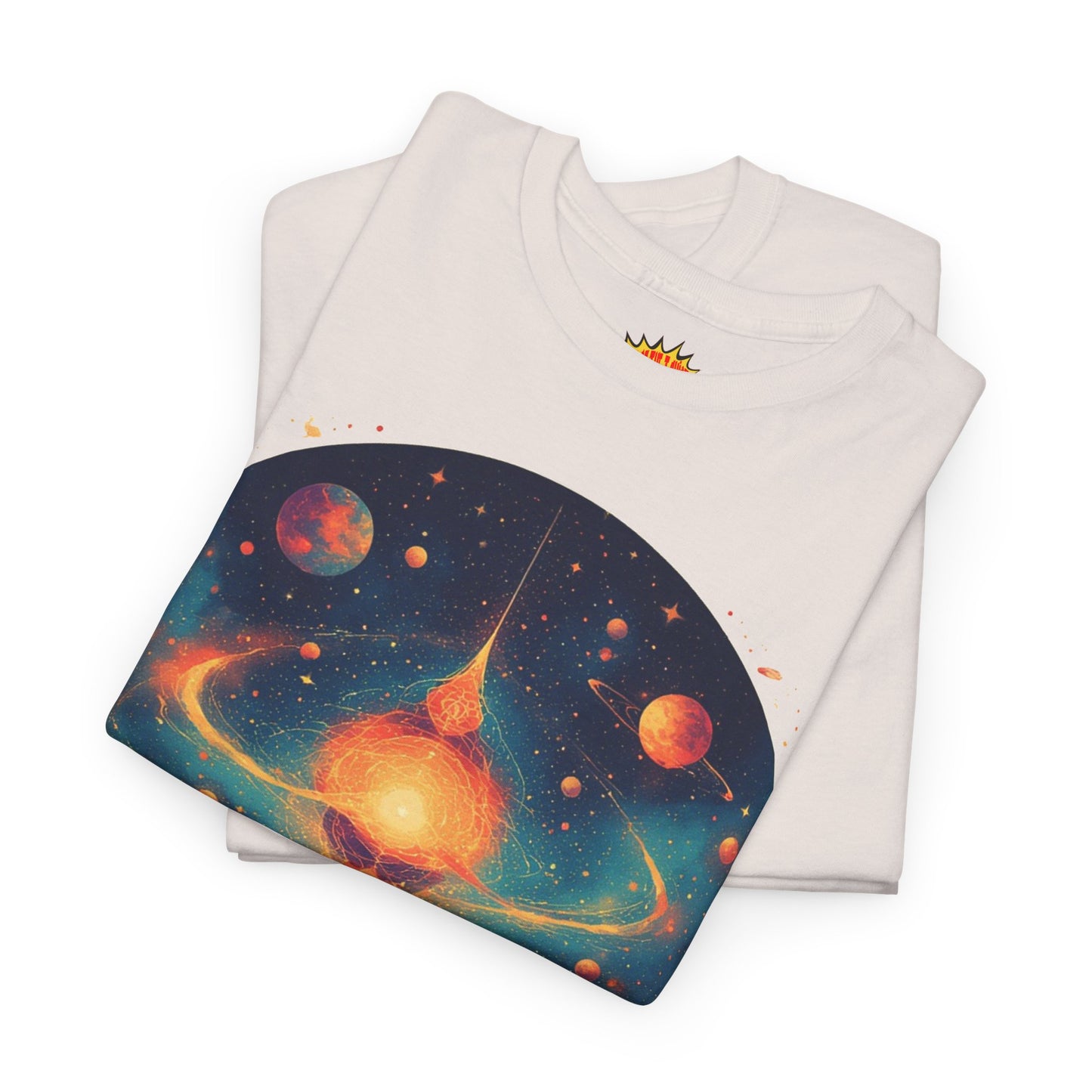 Round Galaxy w/Planets Graphic Tee Shirt *Multiple Colors*