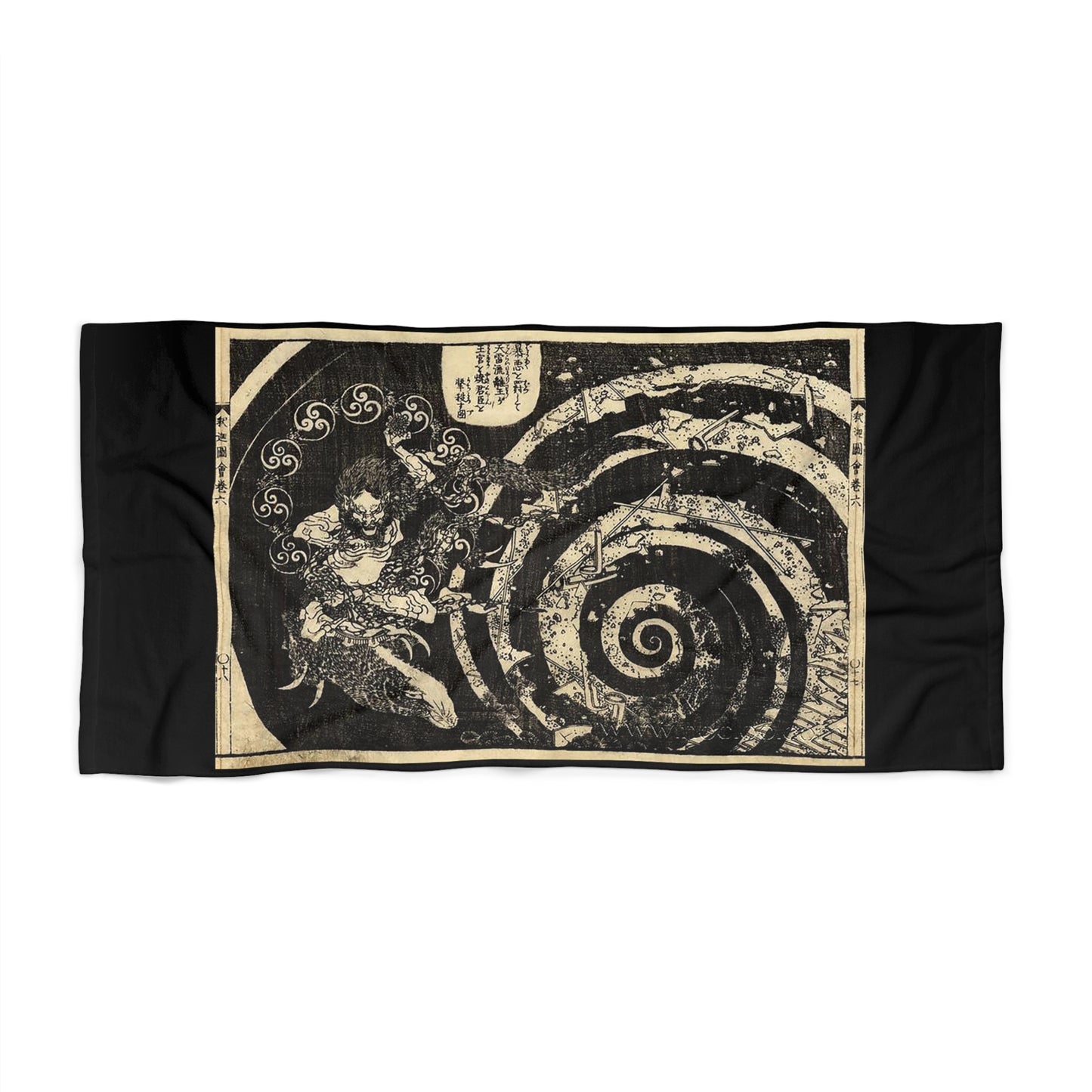 Destruction by Hokusai Beach Towel