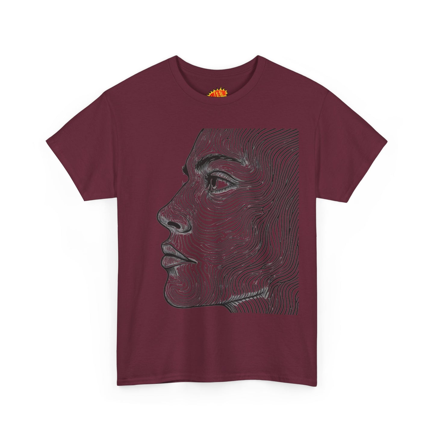 Human Face Profile Line Drawing Graphic Art Tee Shirt *Multiple Colors*