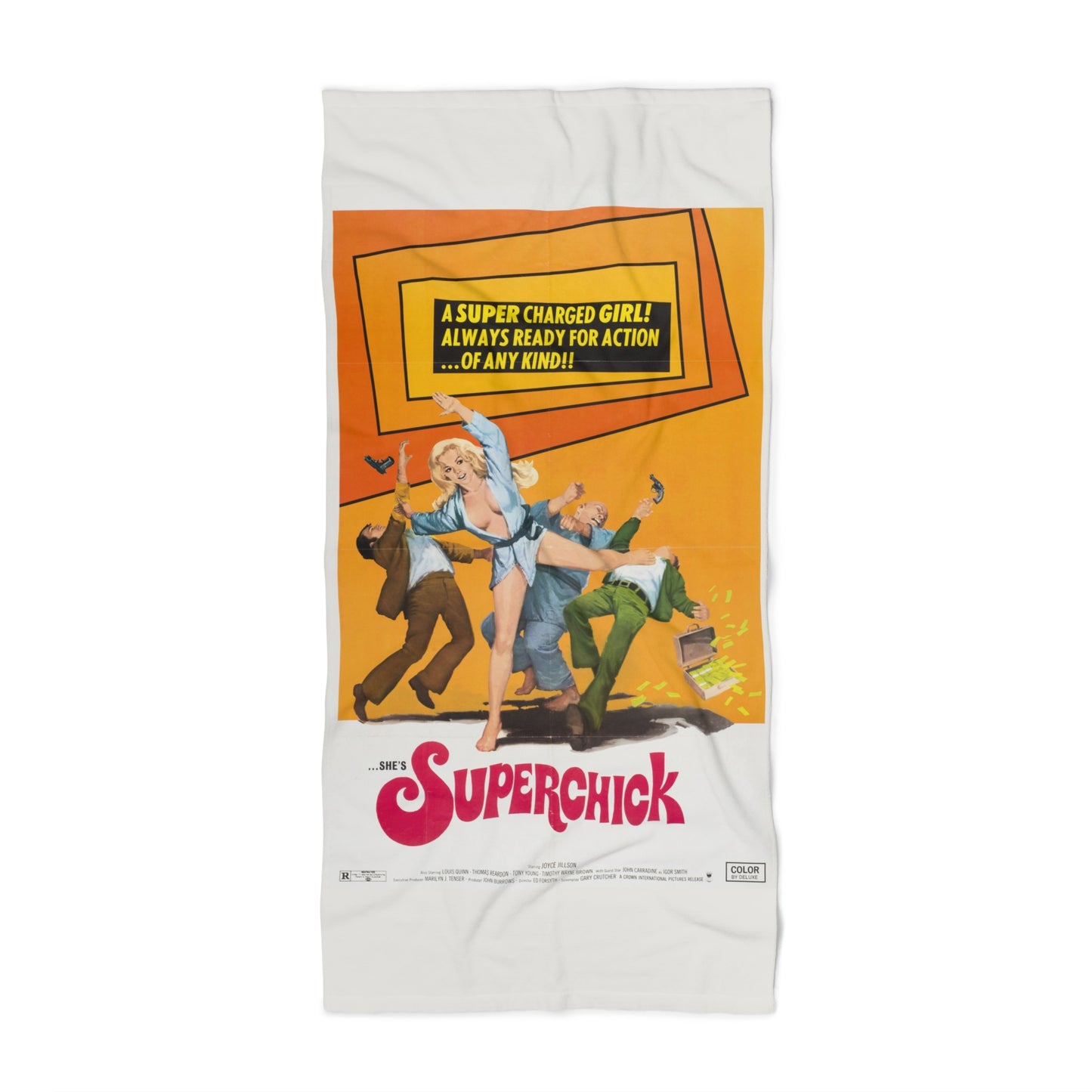 Superchick Funky Retro Movie Poster Vintage Beach Towel 2 Sizes