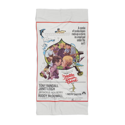 Hello Down There Vintage Movie Poster Beach Towel | Retro Art Towel 2 Sizes