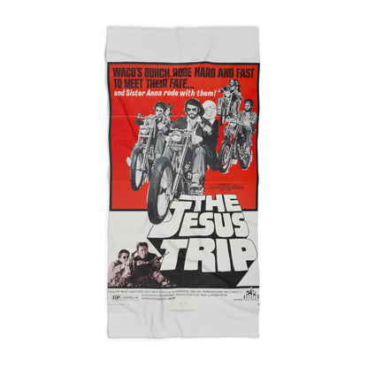 The Jesus Trip Vintage Movie Poster Art Beach Towel | Retro Motorcycle Pop Art