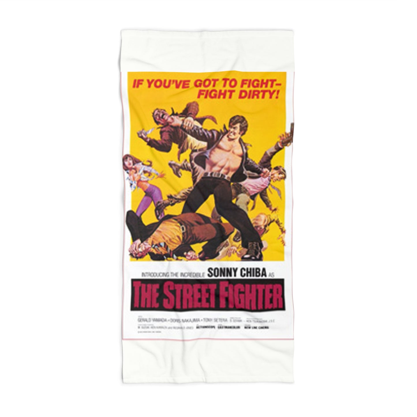 Street Fighter Vintage Movie Poster Beach Towel | Retro Kung-Fu Pop Art