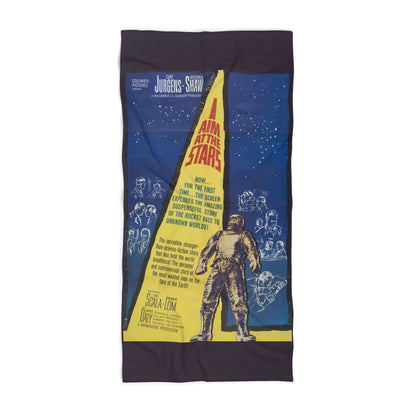 I Aim at the Stars Vintage Sci-fi Movie Poster Beach Towel | Retro Beach Towel