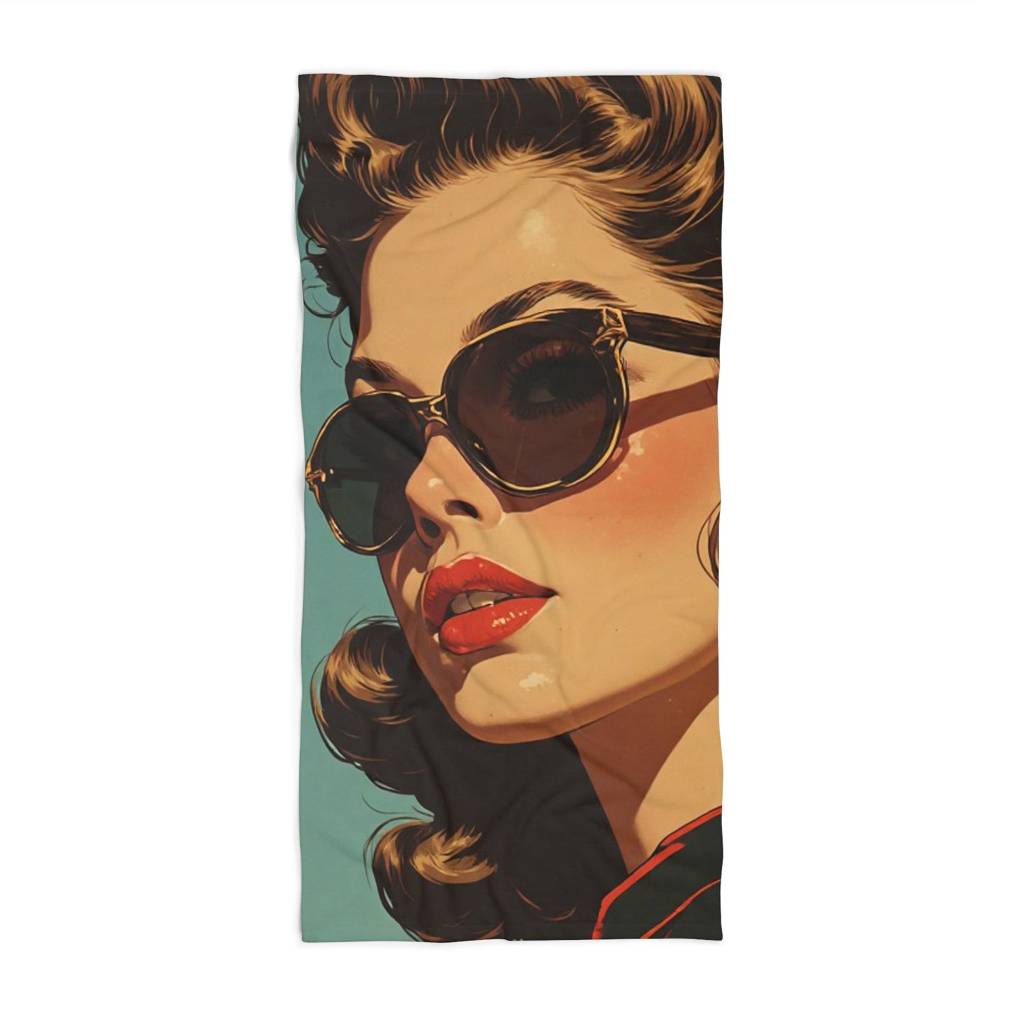 Retro Pop Art Beach Towel | Vintage Style Glamour Model Art Print Towel 2 Sizes
